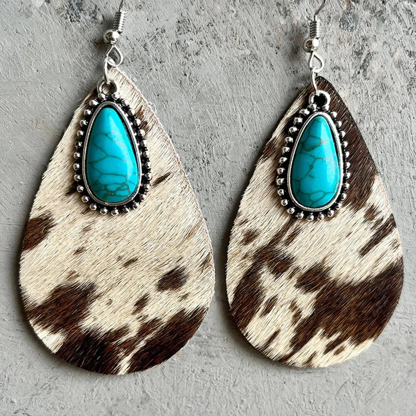 Artificial Turquoise Teardrop Earrings Earrings - Tophatter Daily Deals