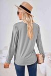 Square Neck Ruched Long Sleeve Blouse Blouses - Tophatter Daily Deals