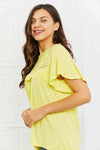 Culture Code Ready To Go Full Size Lace Embroidered Top in Yellow Mousse Blouses - Tophatter Daily Deals