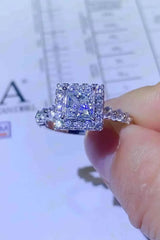 Adored 1 Carat Moissanite Square Ring Moissanite - Tophatter Daily Deals