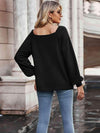 Waffle-Knit Square Neck Raglan Sleeve Tee Women's T-Shirts - Tophatter Daily Deals