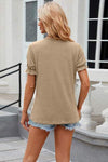 Round Neck Flounce Sleeve T-Shirt Women's T-Shirts - Tophatter Daily Deals