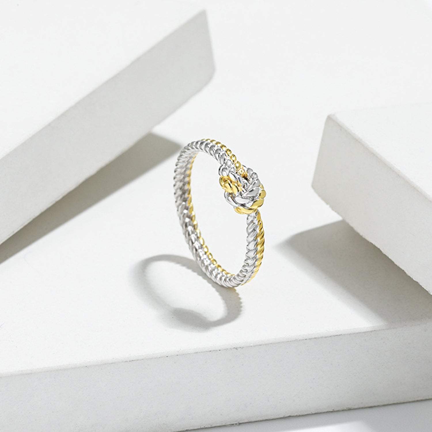 925 Sterling Silver Two Strand Twisted Knot Ring Rings - Tophatter Daily Deals