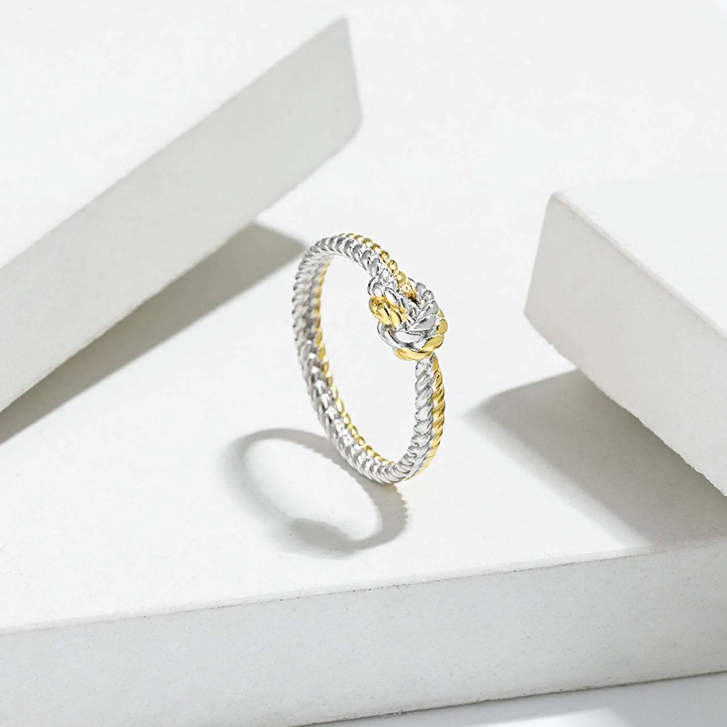925 Sterling Silver Two Strand Twisted Knot Ring Rings - Tophatter Daily Deals