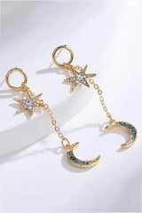 5-Pair Wholesale Inlaid Rhinestone Star and Moon Drop Earrings Earrings - Tophatter Daily Deals