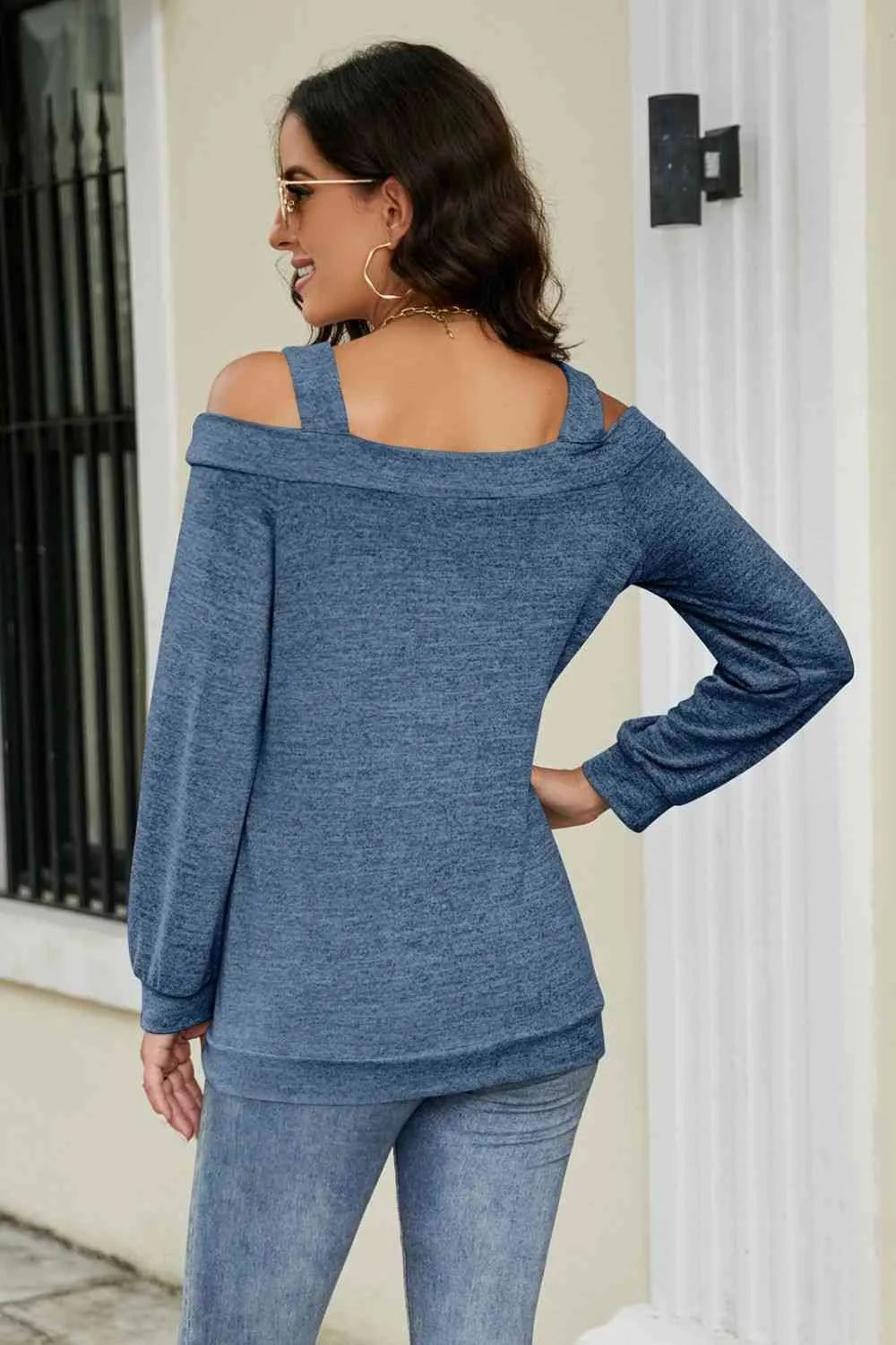 Cutout Cold-Shoulder Top Blouses - Tophatter Daily Deals