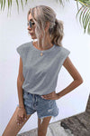 Round Neck Cap Sleeve Tee Women's T-Shirts - Tophatter Daily Deals