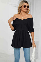 V-Neck Babydoll Top Women's T-Shirts - Tophatter Daily Deals