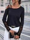 Asymmetrical Neck Lace Detail Top Women's T-Shirts - Tophatter Daily Deals