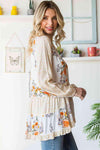 Floral Tie Neck Tiered Blouse Blouses - Tophatter Daily Deals