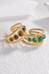 18K Gold Plated Nature Stone Open Ring Rings - Tophatter Daily Deals