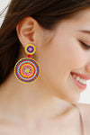 Beaded Boho Style Round Shape Dangle Earrings Earrings - Tophatter Daily Deals