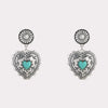 Artificial Turquoise Heart Dangle Earrings Earrings - Tophatter Daily Deals