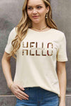 Simply Love Full Size HELLO SUNSHINE Graphic Cotton Tee Women's T-Shirts - Tophatter Daily Deals