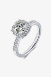 1 Carat Moissanite Platinum-Plated Ring Silver Moissanite - Tophatter Daily Deals