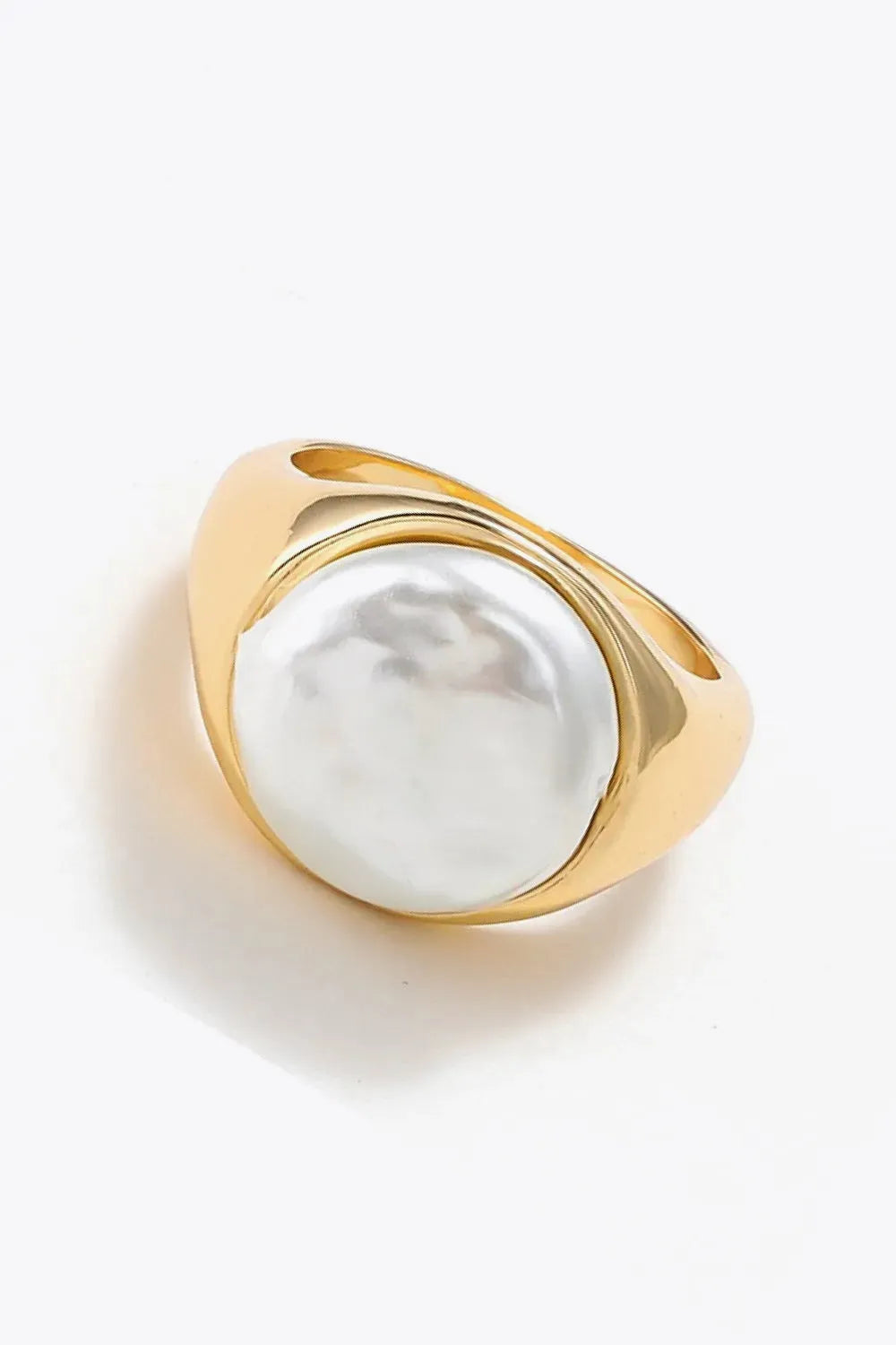 Pearl 18K Gold-Plated Alloy Ring Rings - Tophatter Daily Deals