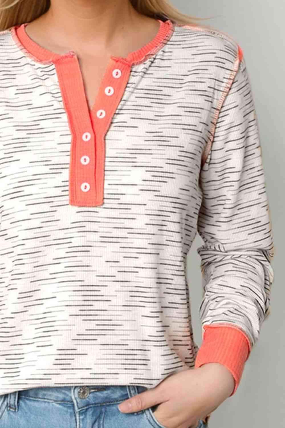 Contrast Long Sleeve Top Women's T-Shirts - Tophatter Daily Deals