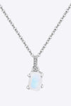 Natural Moonstone 4-Prong Pendant Necklace - Tophatter Shopping Deals