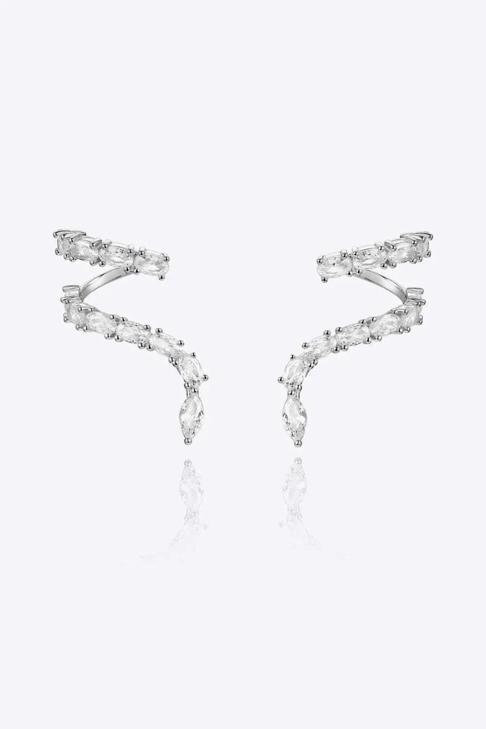 Zircon 925 Sterling Silver Earrings Silver One Size Earrings - Tophatter Daily Deals