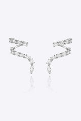 Zircon 925 Sterling Silver Earrings Silver One Size Earrings - Tophatter Daily Deals