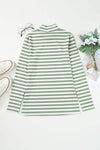 Double Take Striped Mock Neck Long Sleeve Top Blouses - Tophatter Daily Deals