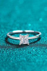 925 Sterling Silver Moissanite Solitaire Ring Moissanite - Tophatter Daily Deals
