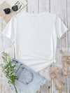 Heart Round Neck Short Sleeve T-Shirt Women's T-Shirts - Tophatter Daily Deals