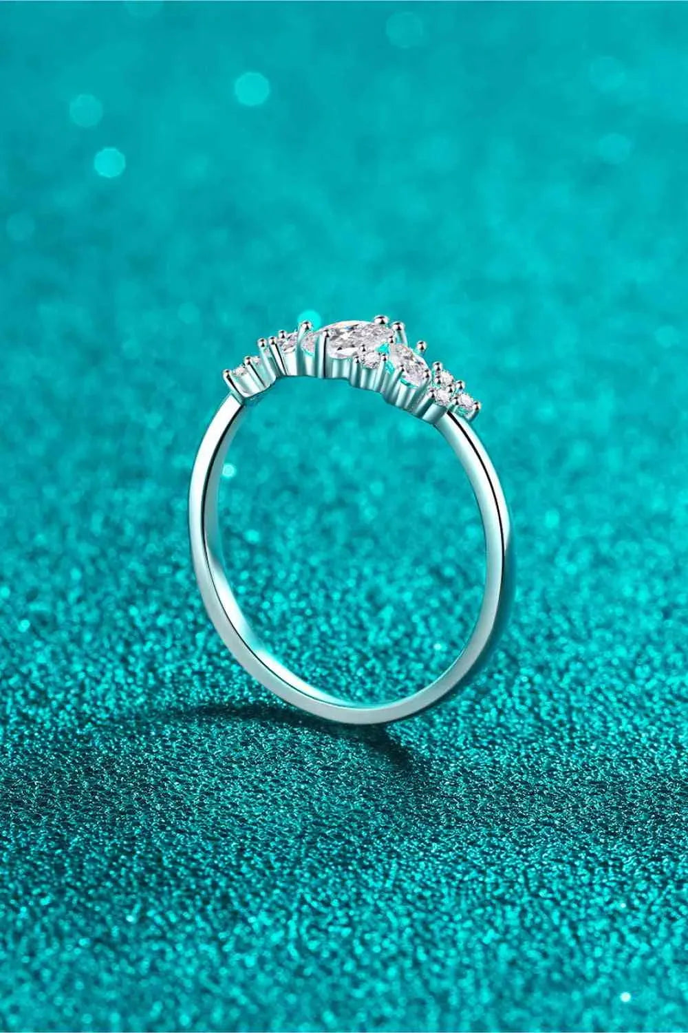 Adored Moissanite Rhodium-Plated Ring Moissanite - Tophatter Daily Deals