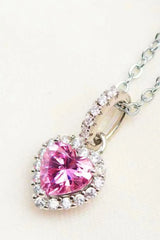 1 Carat Moissanite Heart Pendant Necklace Moissanite - Tophatter Daily Deals
