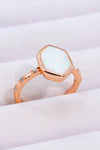 Opal Hexagon 925 Sterling Silver Ring Opal - Tophatter Daily Deals