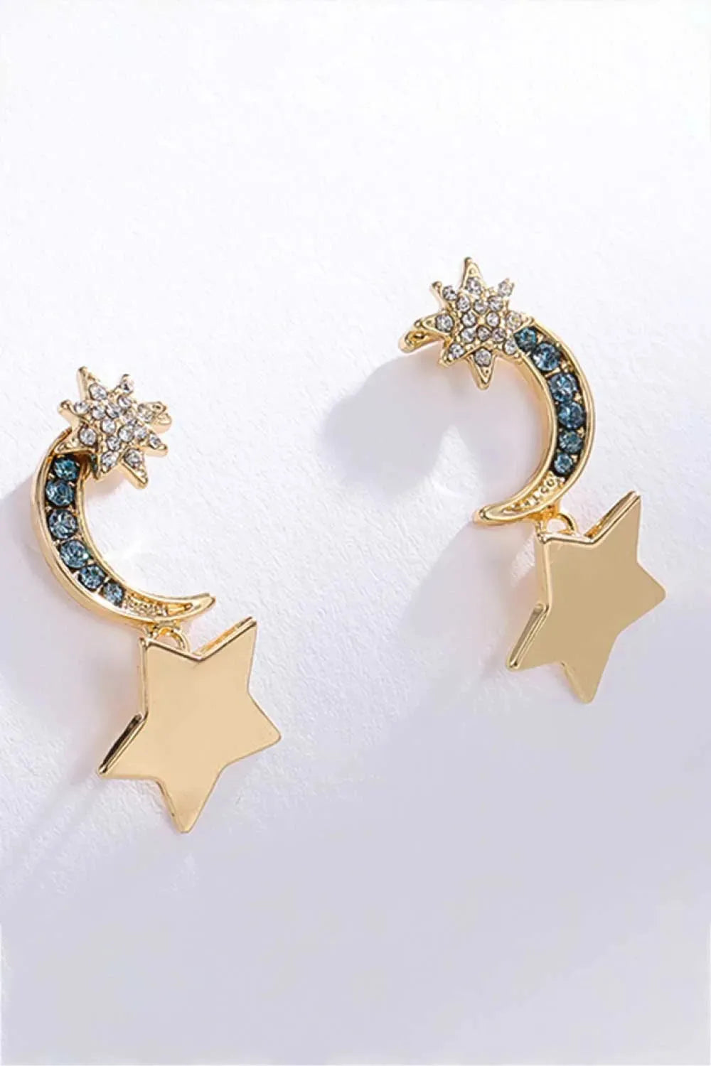 5-Pair Wholesale Lasting Wish Inlaid Rhinestone Star and Moon Drop Earrings Earrings - Tophatter Daily Deals