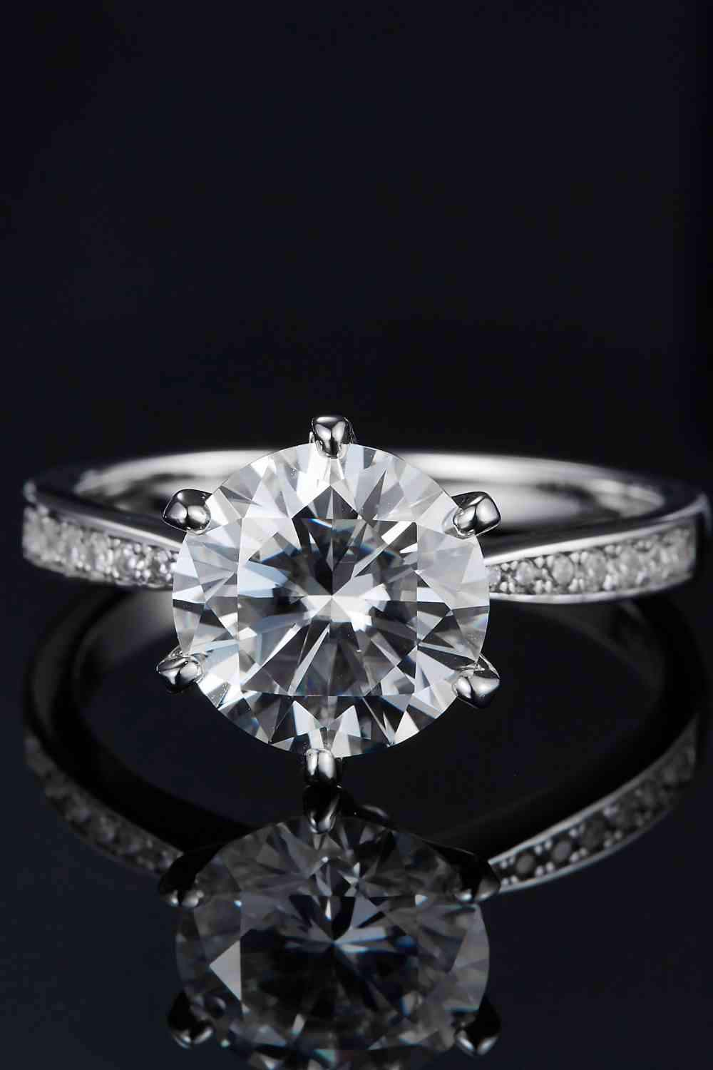 3 Carat Moissanite Side Stone Ring Moissanite - Tophatter Daily Deals