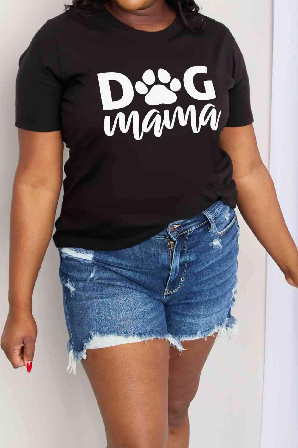 Simply Love Full Size DOG MAMA Graphic Cotton T-Shirt Women's T-Shirts - Tophatter Daily Deals