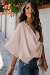 Short Sleeve Draped Blouse Blouses - Tophatter Daily Deals