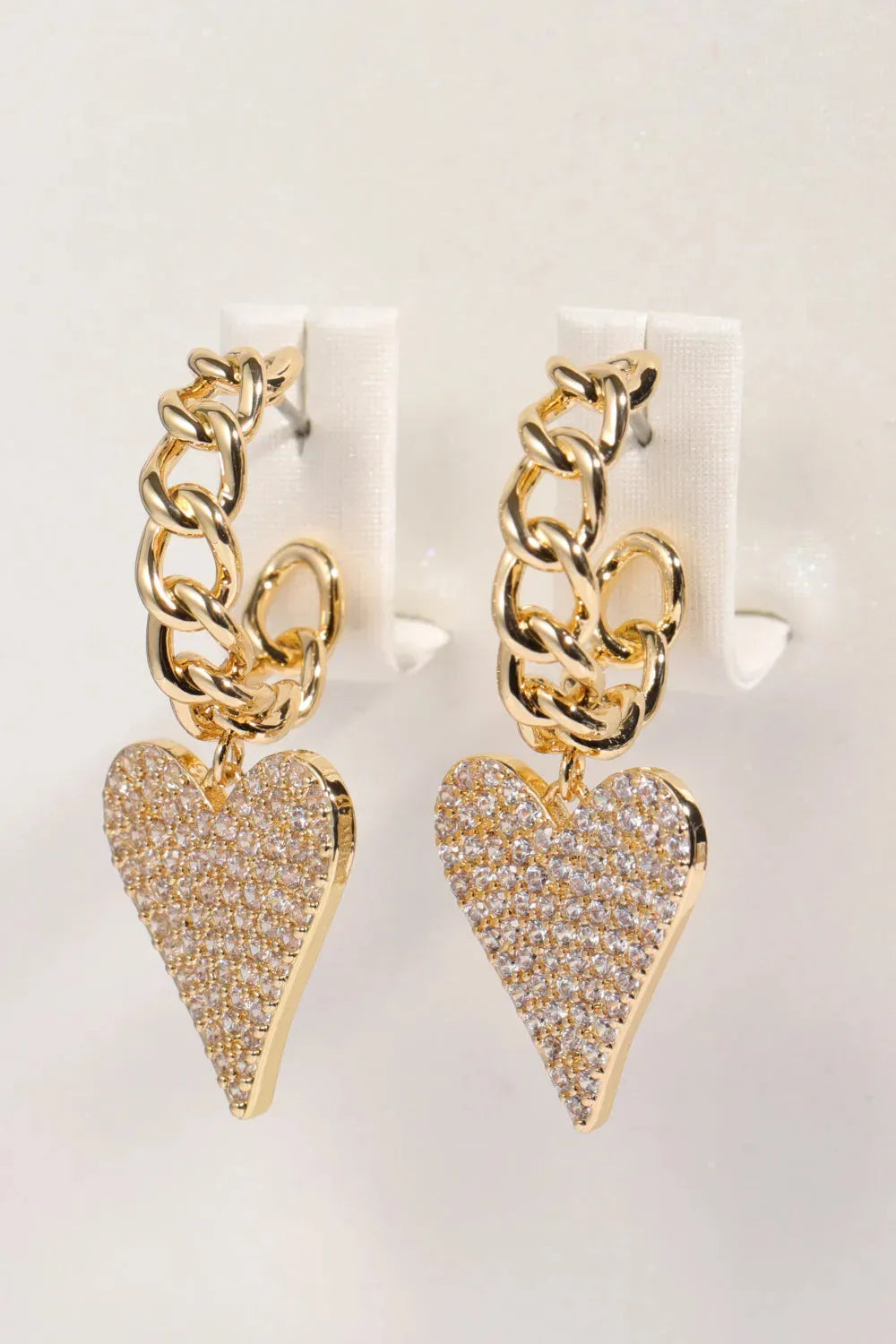 Zircon Decor Heart C-Hoop Drop Earrings Earrings - Tophatter Daily Deals
