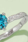 1 Carat Moissanite Contrast 925 Sterling Silver Ring Moissanite - Tophatter Daily Deals