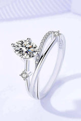 Moissanite Crisscross Ring Moissanite - Tophatter Daily Deals