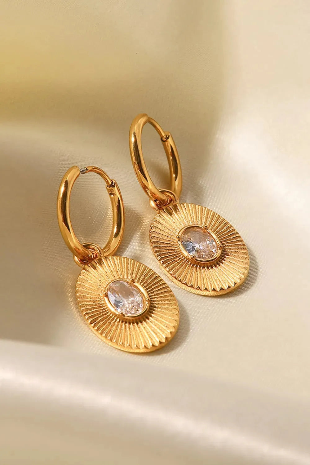 Stainless Steel Oval Dangle Earrings Earrings - Tophatter Daily Deals