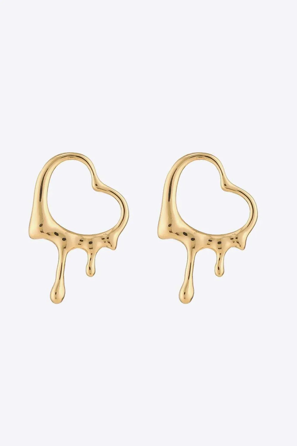 Heart Zinc Alloy Earrings Gold One Size Earrings - Tophatter Daily Deals
