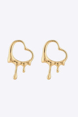 Heart Zinc Alloy Earrings Gold One Size Earrings - Tophatter Daily Deals