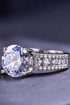 Platinum-Plated 5 Carat Moissanite Side Stone Ring Moissanite - Tophatter Daily Deals