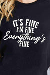 Simply Love Simply Love Full Size IT'S FINE I'M FINE EVERYTHING'S FINE Graphic Cotton T-Shirt Women's T-Shirts - Tophatter Daily Deals