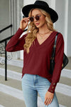 V-Neck Lantern Sleeve T-Shirt Women's T-Shirts - Tophatter Daily Deals