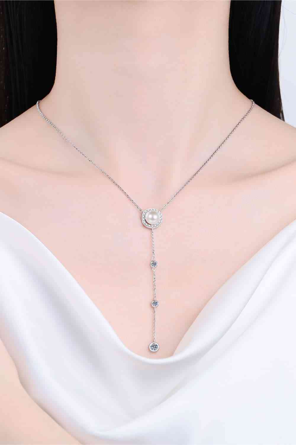 Moissanite Rhodium-Plated Necklace Silver One Size Moissanite - Tophatter Daily Deals