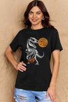 Simply Love Full Size Dinosaur Skeleton Graphic Cotton T-Shirt Black Women's T-Shirts - Tophatter Daily Deals