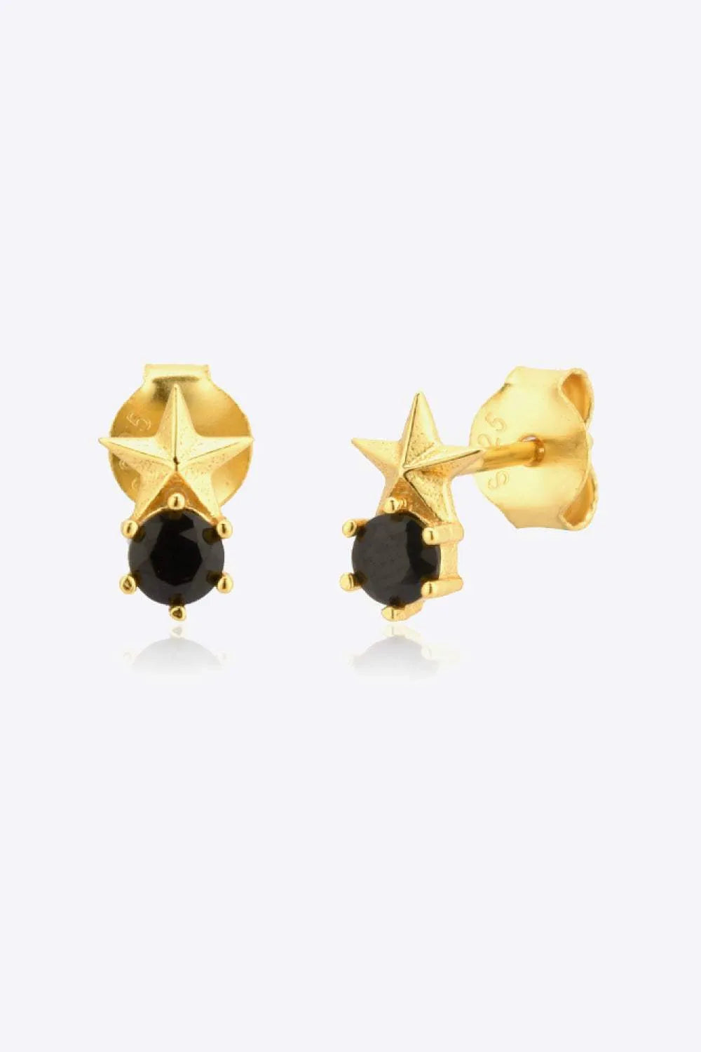 Zircon Star Stud Earrings Black One Size Earrings - Tophatter Daily Deals