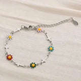 Flower & Cross Stainless Steel Bracelet Bracelets - Tophatter Daily Deals