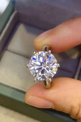 5 Carat Moissanite 6-Prong Ring Moissanite - Tophatter Daily Deals