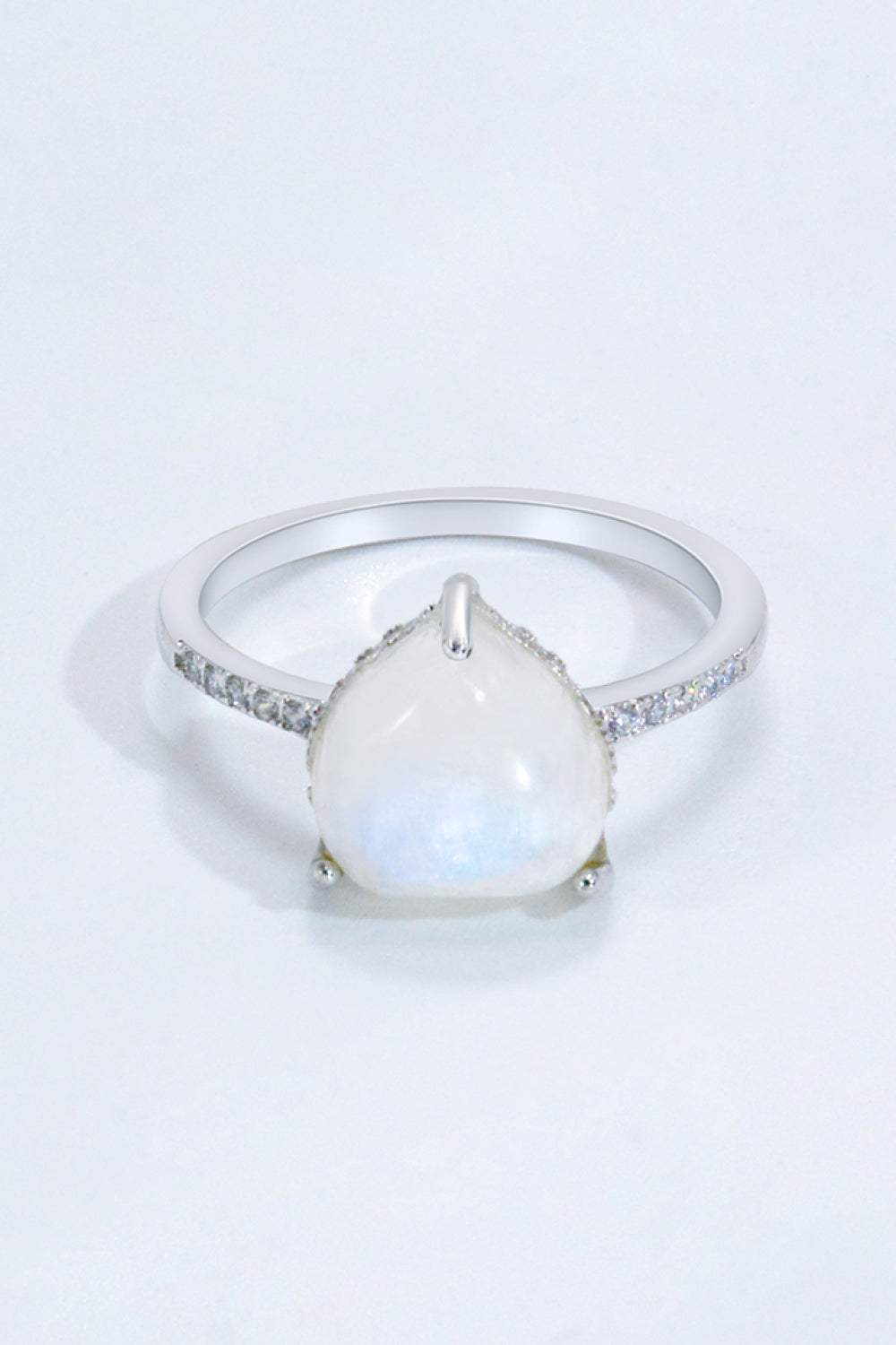 Heart-Shaped Natural Moonstone Ring Moonstone - Tophatter Daily Deals