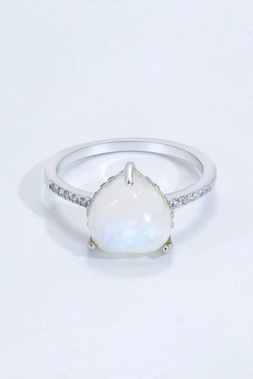 Heart-Shaped Natural Moonstone Ring Moonstone - Tophatter Daily Deals